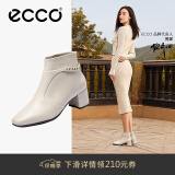 爱步（ECCO）【明星同款】靴子女 冬季保暖切尔西女靴粗跟皮靴 型塑290933 石灰色29093301378 36