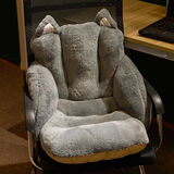 物枕居 可爱冬季办公室坐垫毛绒加厚超软防滑腰靠靠背一体屁垫座椅垫子 猫咪 55*45*45厘米坐垫