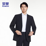 罗蒙（ROMON）西服套装男商务通勤职业正装绅士伴郎新郎服结婚礼服2502黑色XL