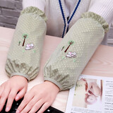 途尊（kingtrip）秋冬季袖套女办公套袖防污成人韩版护袖可爱学生工作长款袖头 袖套小象浅绿