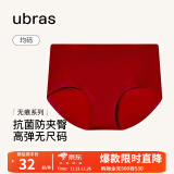 ubras【店铺推荐】无尺码女士内裤抗菌裆无痕内裤女高弹升级包臀 【升级款单条】丝绒红色 1条 均码 90-130斤