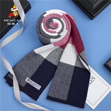 稻草人（MEXICAN）围巾男女士年轻人生冬季百搭简约羊毛格子高档围脖潮送男友礼物 45417【聚酯纤维】