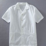 勤思路幼儿园学校白色厨师服长短袖秋冬男女饭店酒店餐厅厨房工作服上衣 白色短袖金盾棉面料 2XL