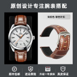 迈刻时（MAIKES）表带男代用华为GT天梭浪琴沛纳海欧米茄真皮表带意大利进口小牛皮 浅棕色+银扣 20mm