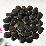 娴雅天然精抛光鹅卵石雨花石小石子鱼缸花盆园艺彩石头养鱼造景石头 黑色 4~6cm 鸡蛋大小 5斤装