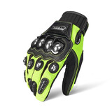 MADBIKE摩托车骑行手套不锈钢男女夏季防摔机车赛车减震防护手套四季通用 荧光绿（10C夏季款 XL