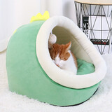 憨憨宠 猫窝 冬季封闭式狗窝小型犬猫床猫舍猫睡袋猫咪宠物用品 小恐龙大号【15斤猫咪10斤狗狗】