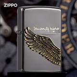 ZIPPO打火机原装韩版古银飞得更高煤油防风 七夕情人节礼物送男友 黑冰飞的更高（礼盒装）