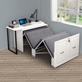 强象 书房折叠床书桌书架组合简约家用午休隐形床电脑办公桌一体CH4 款式7：1.2m隐形床+书桌