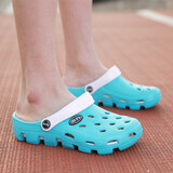 回力 Warrior 凉拖休闲情侣款拖鞋透气户外百搭包头沙滩鞋透气轻便洞洞鞋 049 宝蓝 38