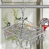 美克杰不锈钢304衣架夹子款晾衣架晒袜子神器袜子架晾多功能防风挂钩 【304款3.0厚】加粗方形+四十夹 降价时间仅剩【00：01：30】