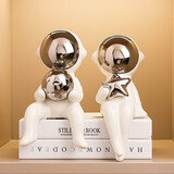 贝汉美（BHM） 轻奢简约现代书挡人物摆件玄关客厅酒柜电视柜办公室桌面装饰品 宇航员+2本随机仿真书