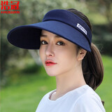 浩冠 遮阳帽女帽子夏天防晒空顶帽可折叠户外骑车大檐紫外线太阳帽 藏青色 均码