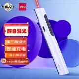 得力(deli)激光笔 可充电双尾插接口教鞭ppt翻页幻灯片遥控激光翻页笔 电子笔演讲笔无线演示器 红光 白2801