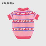 POPOCOLA宠物毛衣狗狗衣服秋冬季保暖过冬天小猫咪专用防掉毛德文英短宠物 条纹毛衣【粉色】 L【适合10-14斤】