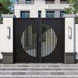 铁艺庭院大门别墅院子对开门进户防盗门农村自建房单双开花园铁门 来图定制。联系客服咨询