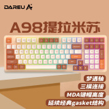 达尔优（dareu）A98三模热插拔游戏办公机械键盘PBT键帽RGB灯光客制化gasket结构提拉米苏-梦遇轴