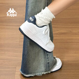 Kappa卡帕背靠背女鞋春季厚底小白鞋子女板鞋新款情侣鞋百搭休闲运动鞋 经典白/海昌蓝 37