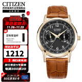 西铁城（CITIZEN）光动能皮带时尚休闲生活防水商务男表AO9003-08E