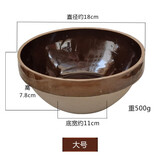 老式传统土陶蒸扣肉菜碗甩酒碗粗陶餐具农家饭碗半釉怀旧碗土蒸钵 大号 盛水可装900g左右