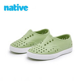 native纯色Miller洞洞鞋男女童一脚蹬轻便时尚EVA儿童凉鞋洞洞鞋 灰豆绿|白色 32