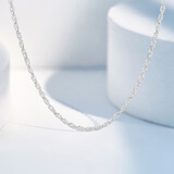 梦金园 圣诞礼物  银项链女 足银锁骨链简约裸链送女友生日礼物