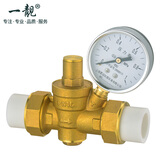 一靓 黄铜家用减压阀净水器热水器热熔接头ppr25减压阀 自来水6分ppr接头 B2款:6分 PPR25 带有压力表 白色