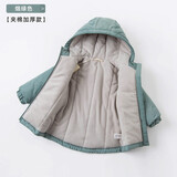 戴维贝拉（DAVE＆BELLA）童装宝宝衣服儿童外套男童春秋女童春装大童秋冬加绒户外运动服装 烟绿色【DBJ15531-T】 140 cm（建议身高130-140cm）