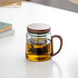 左茗右器加厚玻璃泡茶杯茶水分离过滤家用办公喝茶杯马克杯个人用会议水杯