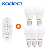 kodect遥控可调光调色LED灯泡超亮2.4G节能光源喂奶夜灯无极E27螺口220V 遥控器+5个灯泡 12W