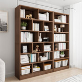 悦美妙书架落地简易书柜格子柜组合客厅置物架办公室多层收纳架储物柜子 【超值组合】橡木色120*179CM