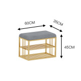 酷本北欧换鞋凳家用门口可坐鞋架穿鞋凳收纳衣帽架挂衣架一体鞋柜凳子 长60灰色