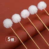 云绥竹柄鹅毛棒采耳工具掏耳神器挖耳朵清洁木柄专业打掏耳朵毛毛技师 鹅毛棒5支装+收纳盒
