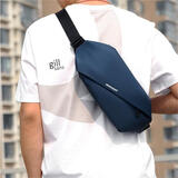 歌柏妮（GEBONI）斜挎包男女潮牌ins背包简约百搭休闲运动腰包男士单肩包学生胸包 时尚款【蓝色】 斜挎包【随机徽章】