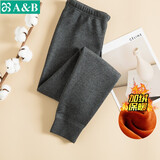 AB内衣珊瑚绒加厚长裤男士棉毛裤中老年秋冬裤子加绒保暖裤 深麻灰 4XL