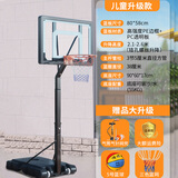 领跑虎（Lingpaohu）儿童篮球架户外成人篮球框室内外移动升降便携式家用篮筐投篮架 青少年款黑色8-16岁+篮球+气筒