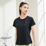 361°短袖男速干t恤新款夏季弹力吸湿排汗运动t恤男圆领跑步健身速干衣 【女款】超级黑 4XL