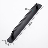 舒斯顿（SOCYTON） 免打孔门把手拉手柜门窗户木门阳台推拉门移门明装拉手铝合金 243mm长度黑色1个价【无孔】