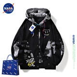 NASALIKE官方外套男秋冬季假两件连帽夹克男士休闲棒球服宽松工装冲锋上衣 黑色（713） 2XL （建议140-160斤）