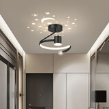 穆朵投影过道灯走廊走道玄关灯门厅入户灯创意灯具吸顶灯阳台灯 A款-黑+金【智能离线语音】