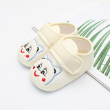 拉米奇骐婴儿学步鞋0-1岁宝宝鞋子春秋季夏款单鞋6—12个月新生儿软底布鞋 猫咪黄色 12 码内长11cm