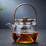 金镶玉 煮茶壶玻璃茶壶 蒸煮双内胆茶壶高硼硅家用加厚提梁明火功夫茶具 简析蒸煮双用壶
