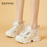 达芙妮内增高老爹鞋女百搭显脚小显高休闲女鞋4622101114 米色 39 