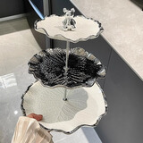 古莜高档多层果盘客厅茶几干果盘陶瓷糖果零食盘轻奢水果盘前台3层