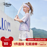 迪士尼（DISNEY）童装儿童女童速干短袖套装T恤运动中裤两件套24夏DB321UE28蓝160