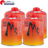 脉鲜（MAXSUN）进口高山罐 扁气罐 登山罐 瓦斯燃气罐 安全防爆户外液化气瓶 户外登山罐 红罐450g 4罐装