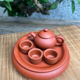 迷你紫砂小茶壶套装儿童迷你茶盘茶杯可开盖出水干冰冒烟茶饮装饰 水平茶船套装