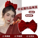 海伊朵在逃公主黑色双面大蝴蝶结抓夹高颅顶鲨鱼夹盘发发夹女后脑勺发饰 红色蝴蝶结发夹