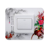 瀛乐开关保护套双开开关装饰套亚克力双联插座灯开装饰防尘套 国色天香 8.6-17.3厘米(双开)