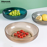 Jidaocook水果盘糖果零食盘干果盘轻奢风家用客厅托盘简约大号果盘 轻奢水果盘【圆形】咖色